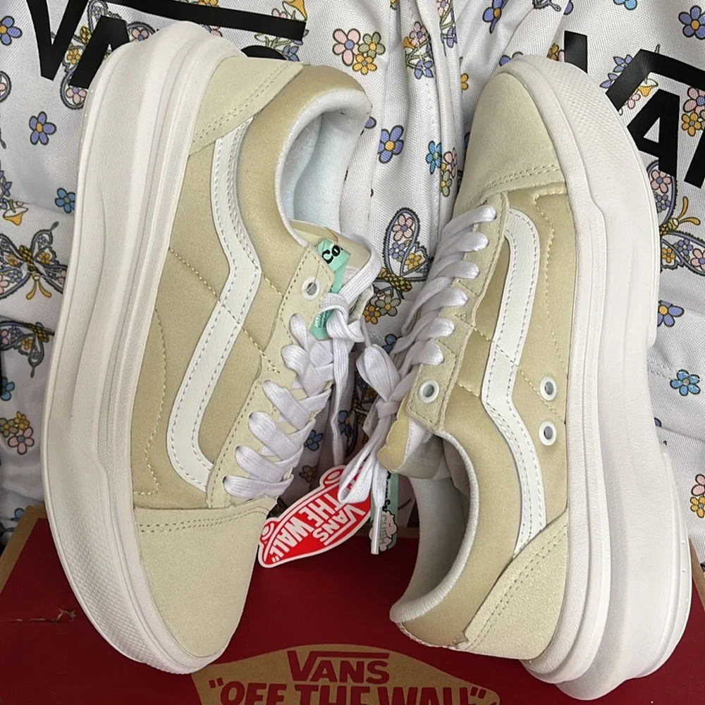 Vans WMNS Old Skool Over Sand/White VN0A705E1NF Platforms Sneakers
